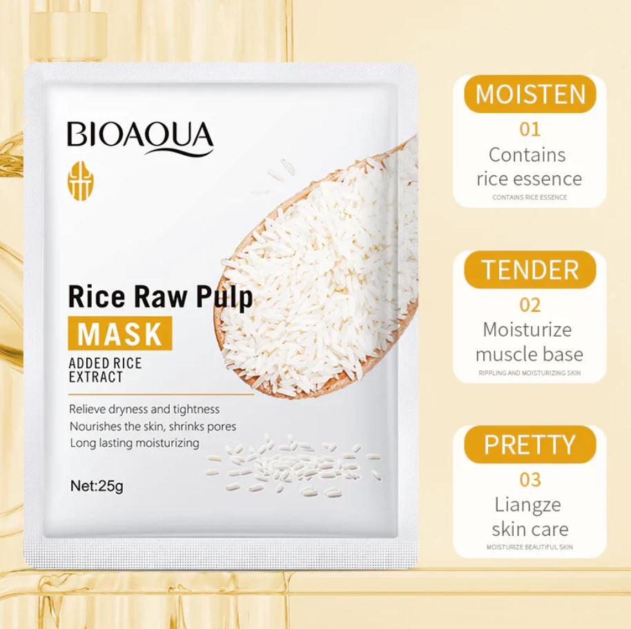 BIOAQUA Rice Raw Pulp Moisturizing Face Mask Sheet